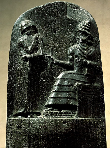 Frontispice de la stèle d'Hammourabi (Musée du Louvre)